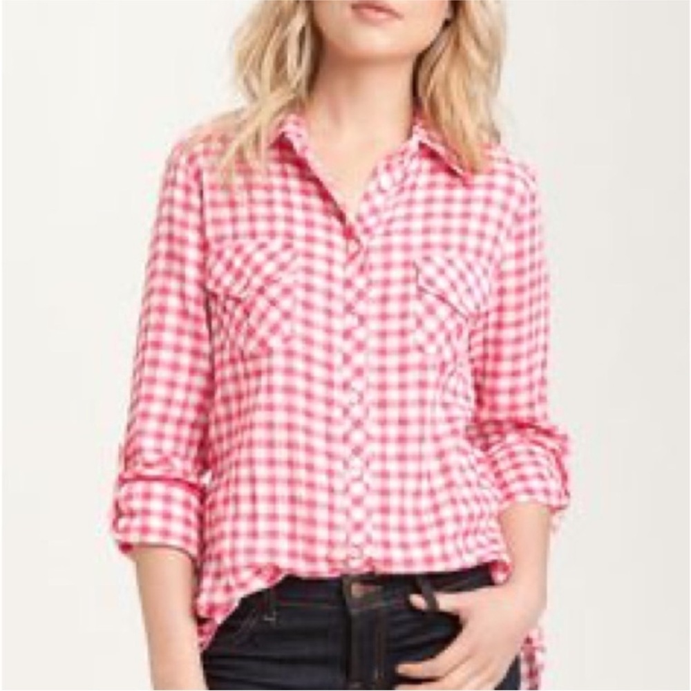 C&C California Pink Checkered Button-Down Shirt